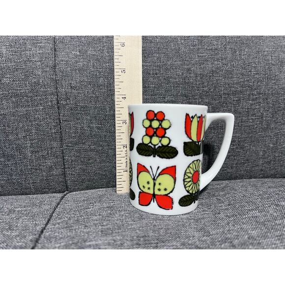 Vintage 1960s Otagiri Butterfly Flower Coffee Mug Porcelain Made Singapore‎ - Picture 6 of 7